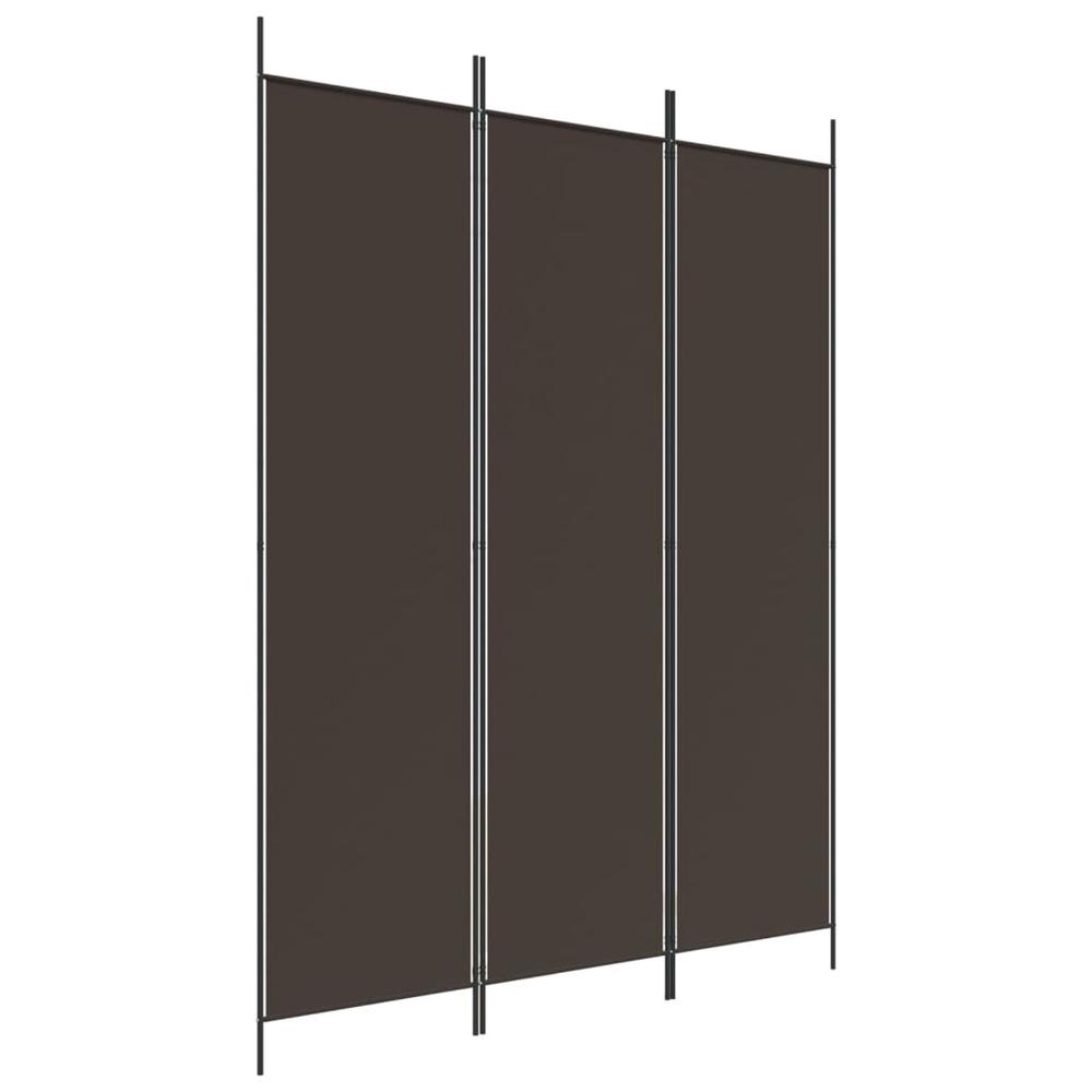 3-Panel Room Divider Brown 59.1"x78.7" Fabric. Picture 1
