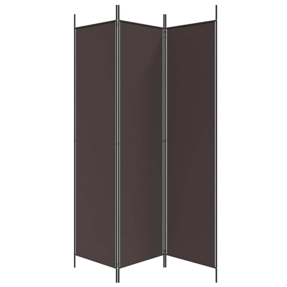 3-Panel Room Divider Brown 59.1"x78.7" Fabric. Picture 3