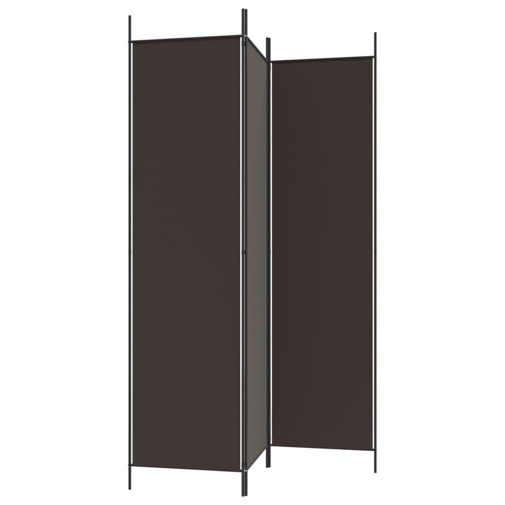 3-Panel Room Divider Brown 59.1"x78.7" Fabric. Picture 4