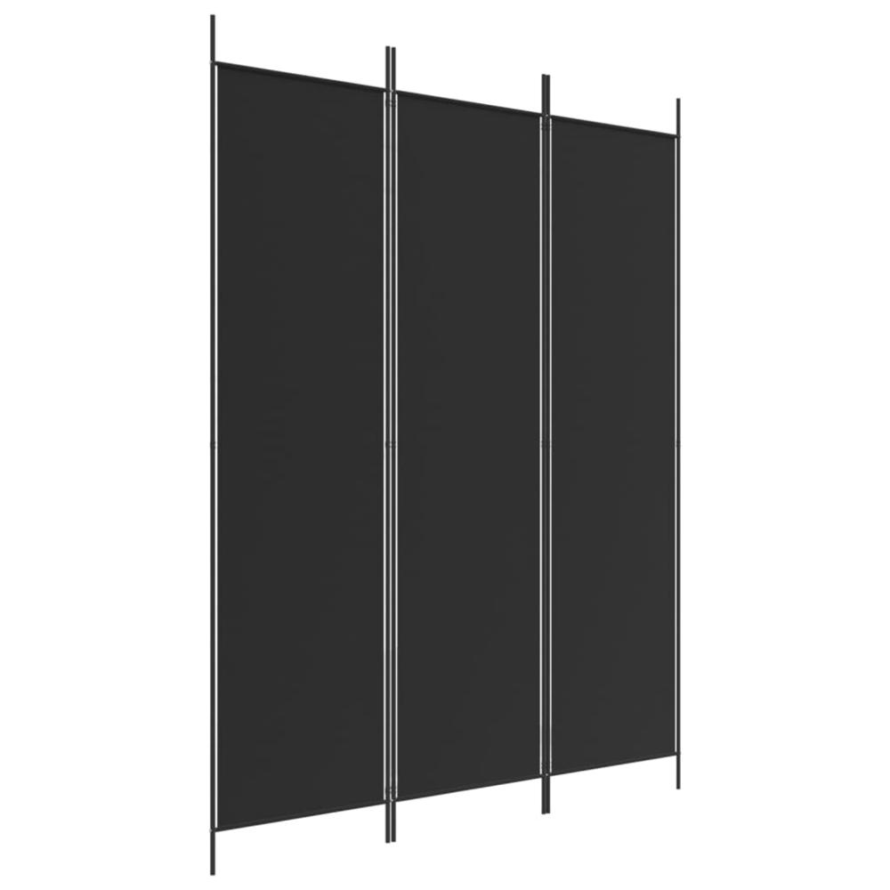 3-Panel Room Divider Black 59.1"x78.7" Fabric. Picture 1