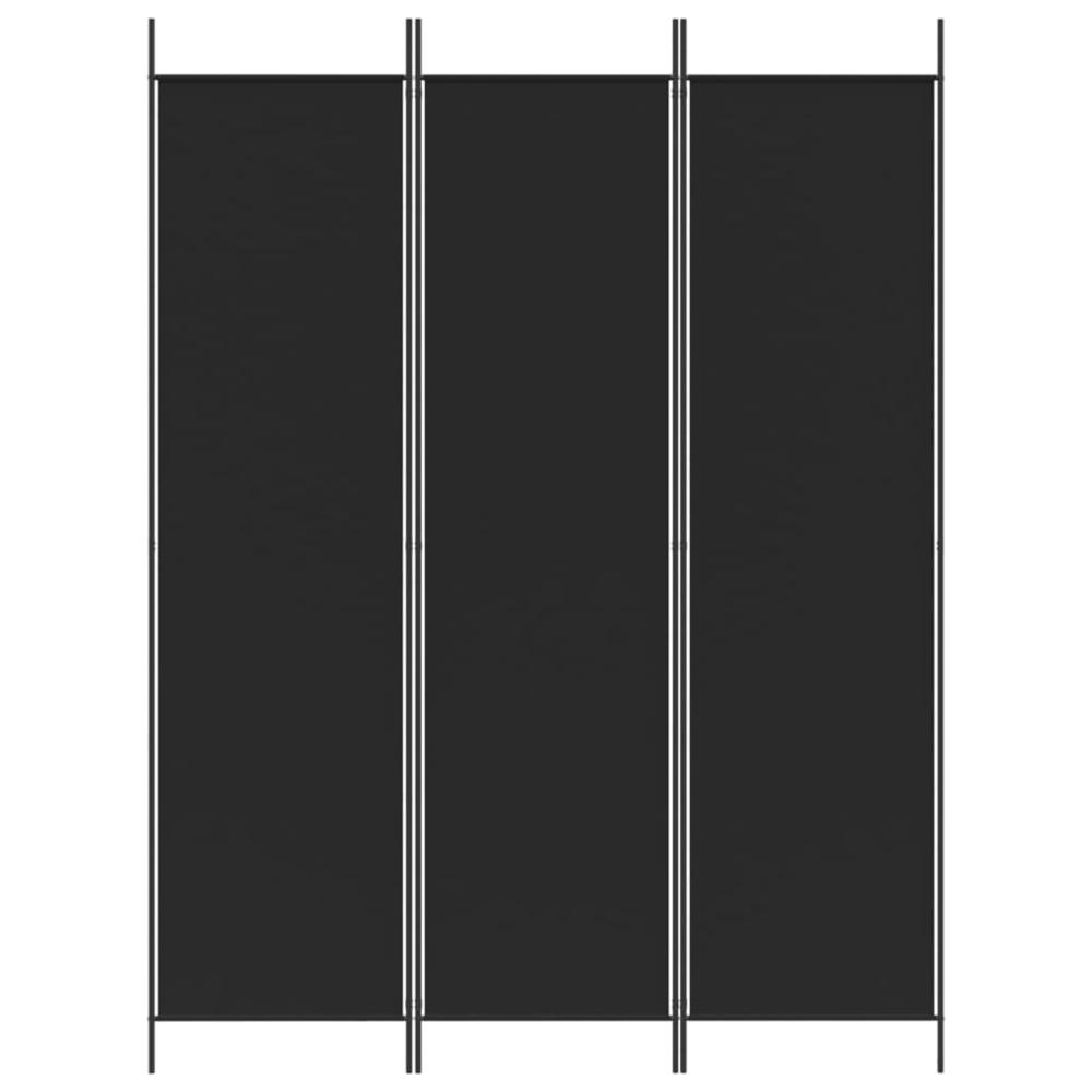 3-Panel Room Divider Black 59.1"x78.7" Fabric. Picture 2