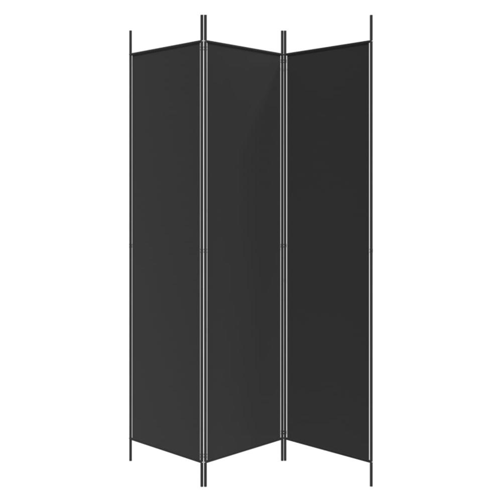 3-Panel Room Divider Black 59.1"x78.7" Fabric. Picture 3