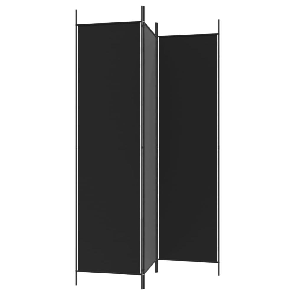 3-Panel Room Divider Black 59.1"x78.7" Fabric. Picture 4
