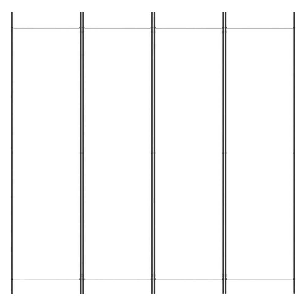 4-Panel Room Divider White 78.7"x78.7" Fabric. Picture 2