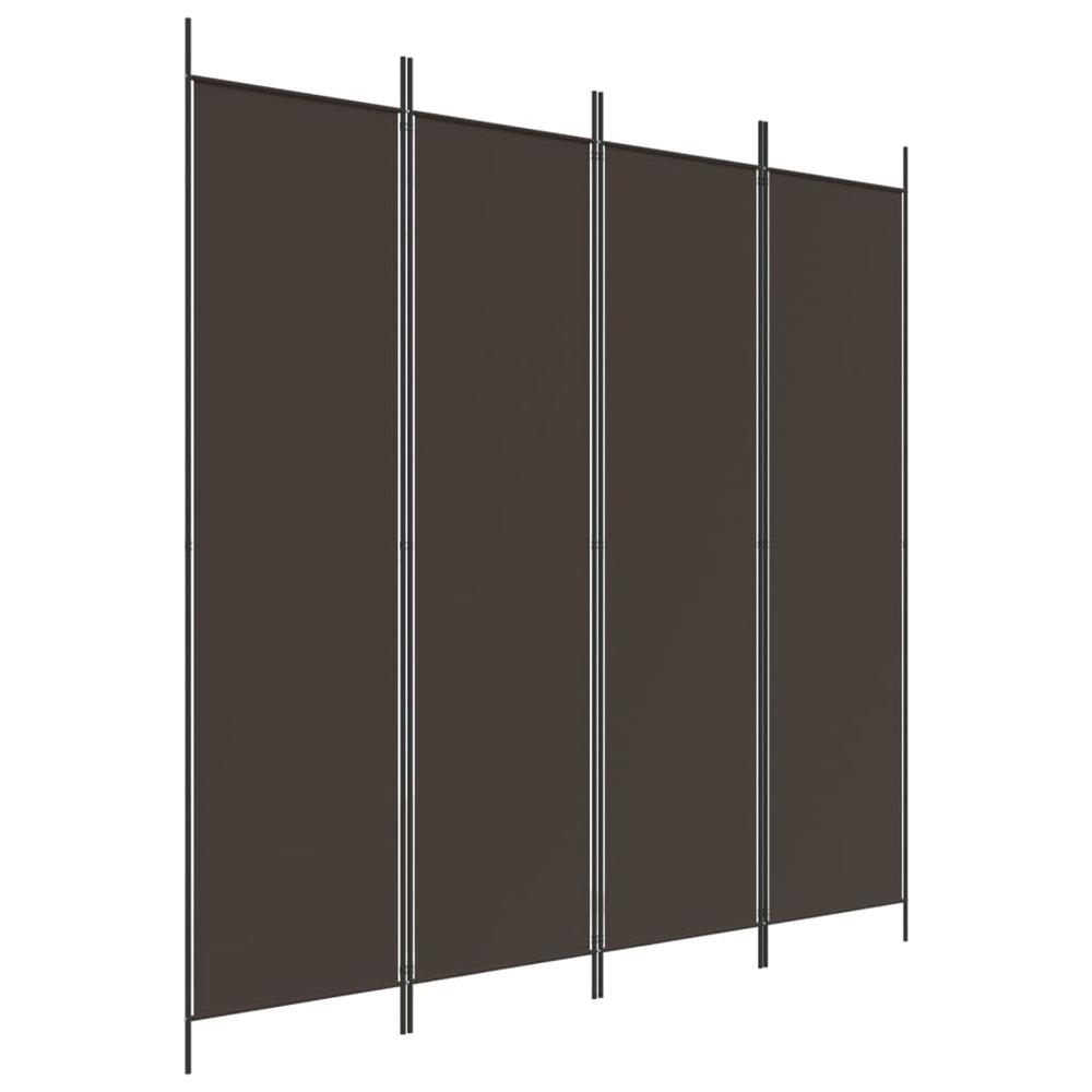 4-Panel Room Divider Brown 78.7"x78.7" Fabric. Picture 1