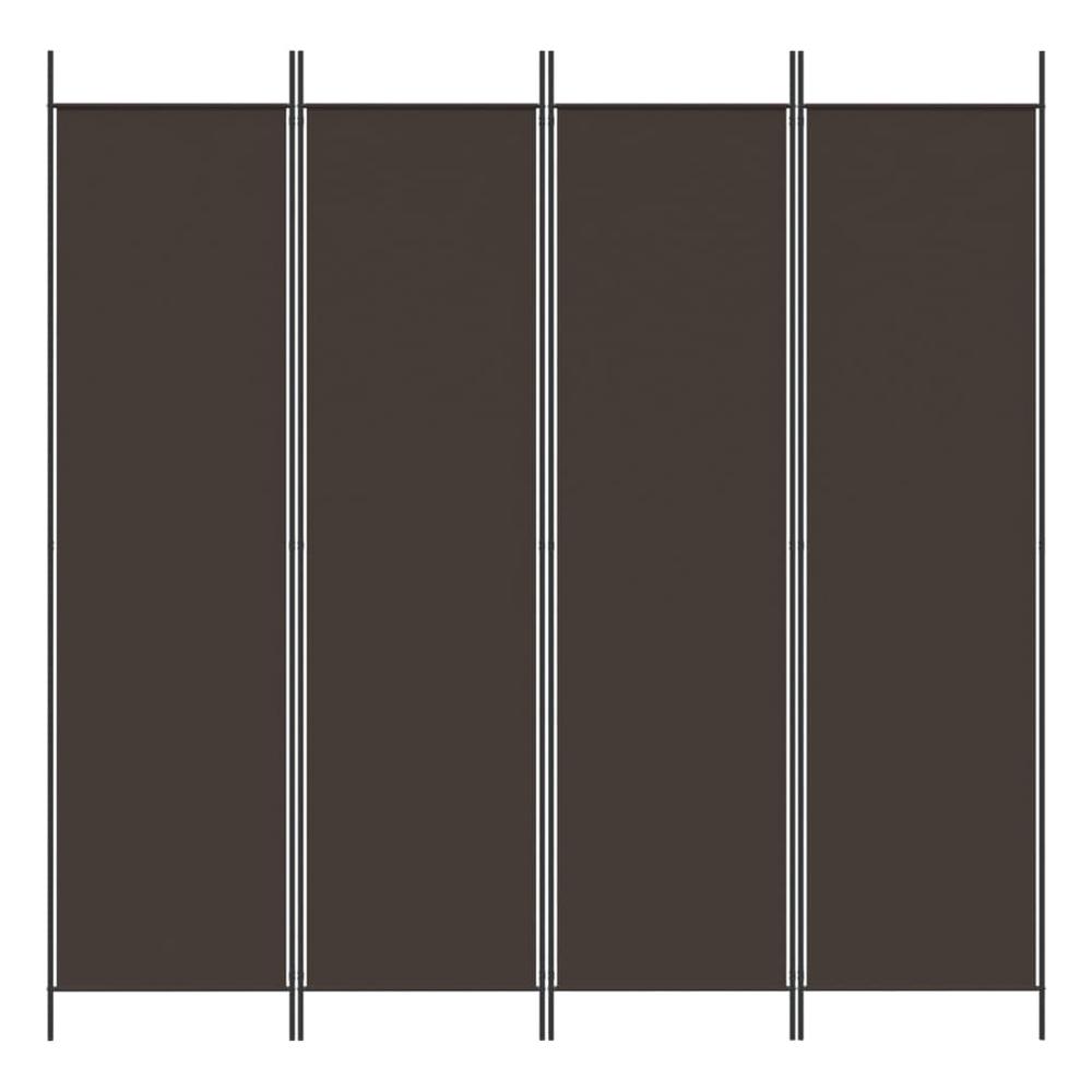 4-Panel Room Divider Brown 78.7"x78.7" Fabric. Picture 2