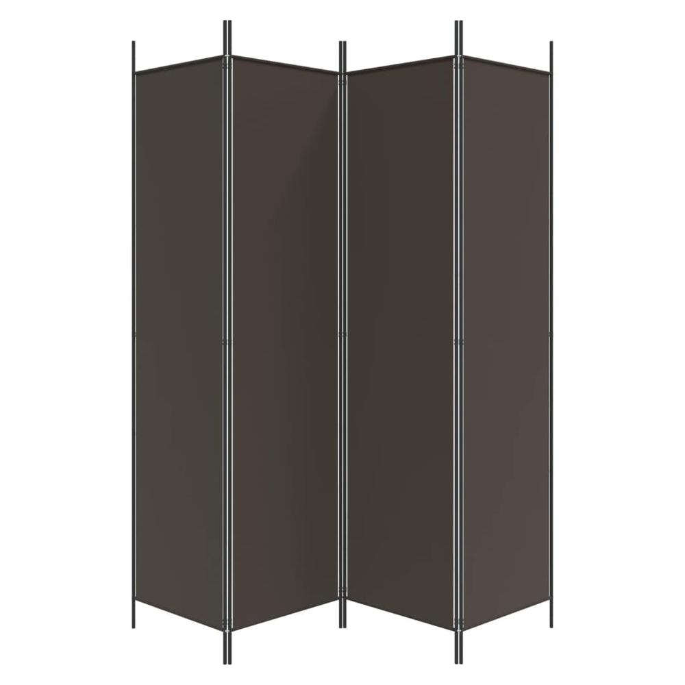 4-Panel Room Divider Brown 78.7"x78.7" Fabric. Picture 3