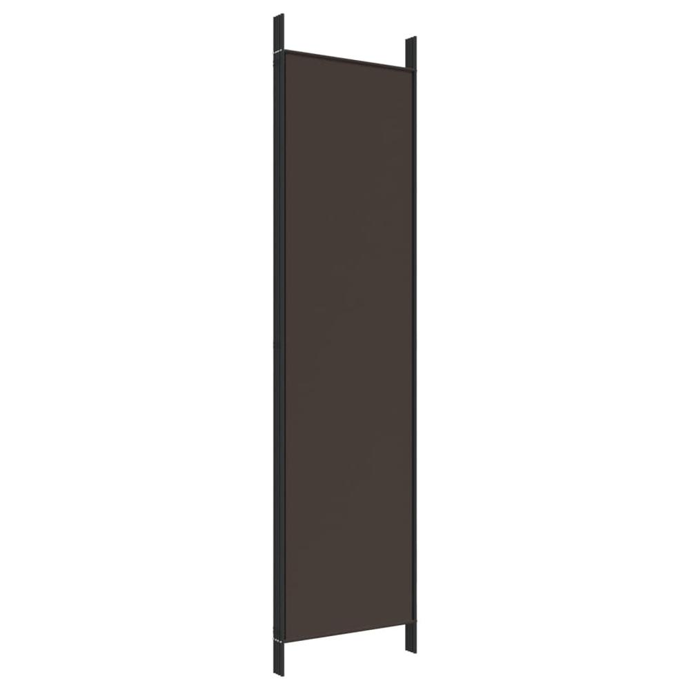 4-Panel Room Divider Brown 78.7"x78.7" Fabric. Picture 5