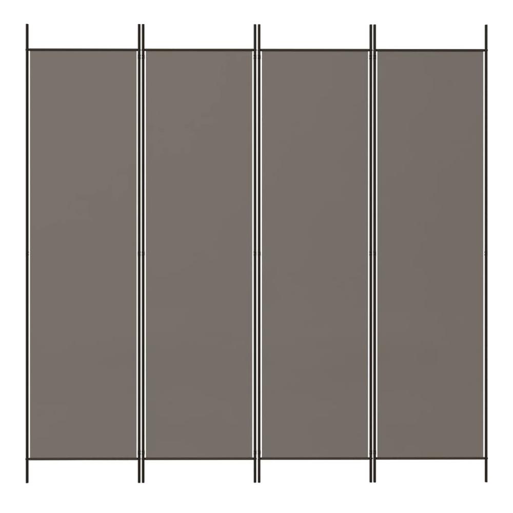 4-Panel Room Divider Anthracite 78.7"x78.7" Fabric. Picture 2