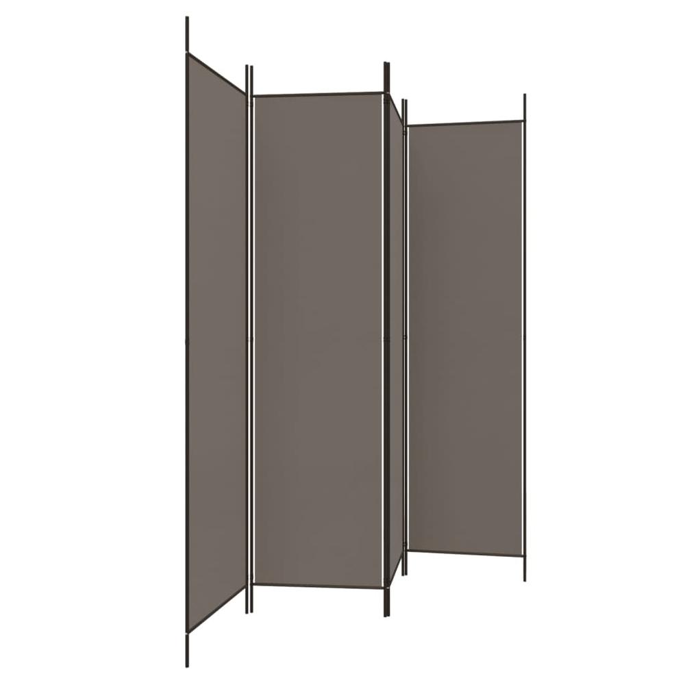 4-Panel Room Divider Anthracite 78.7"x78.7" Fabric. Picture 3