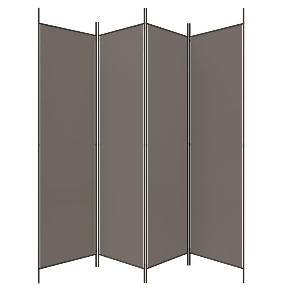 4-Panel Room Divider Anthracite 78.7"x78.7" Fabric. Picture 4