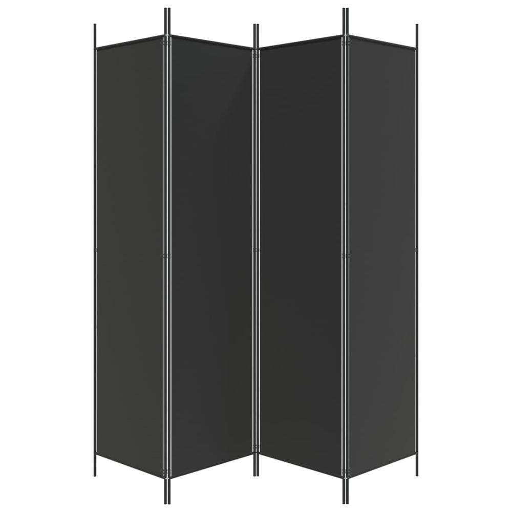 4-Panel Room Divider Black 78.7"x78.7" Fabric. Picture 3