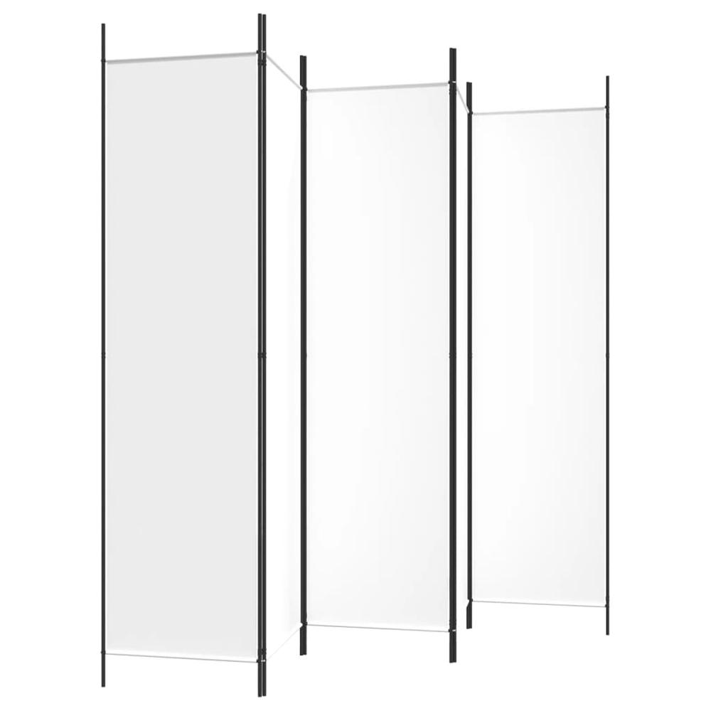 5-Panel Room Divider White 98.4"x78.7" Fabric. Picture 4