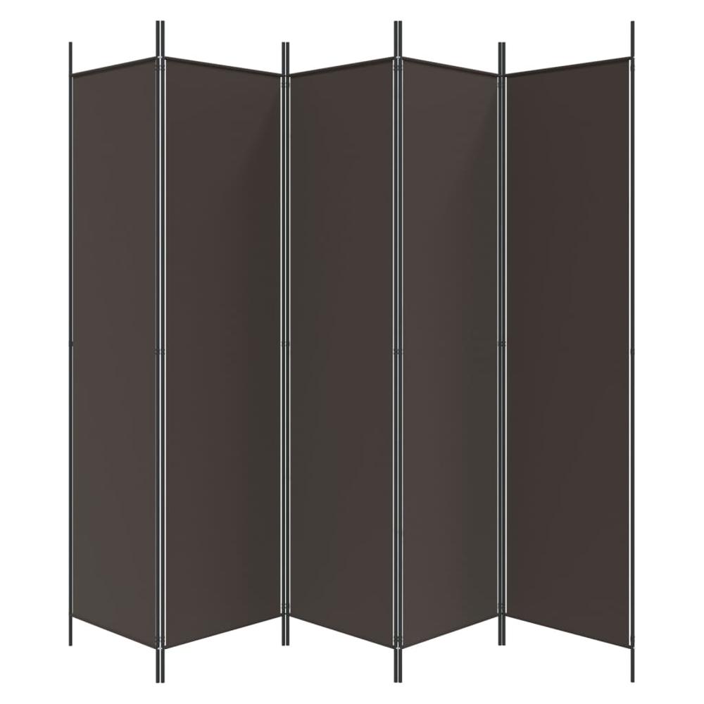 5-Panel Room Divider Brown 98.4"x78.7" Fabric. Picture 3