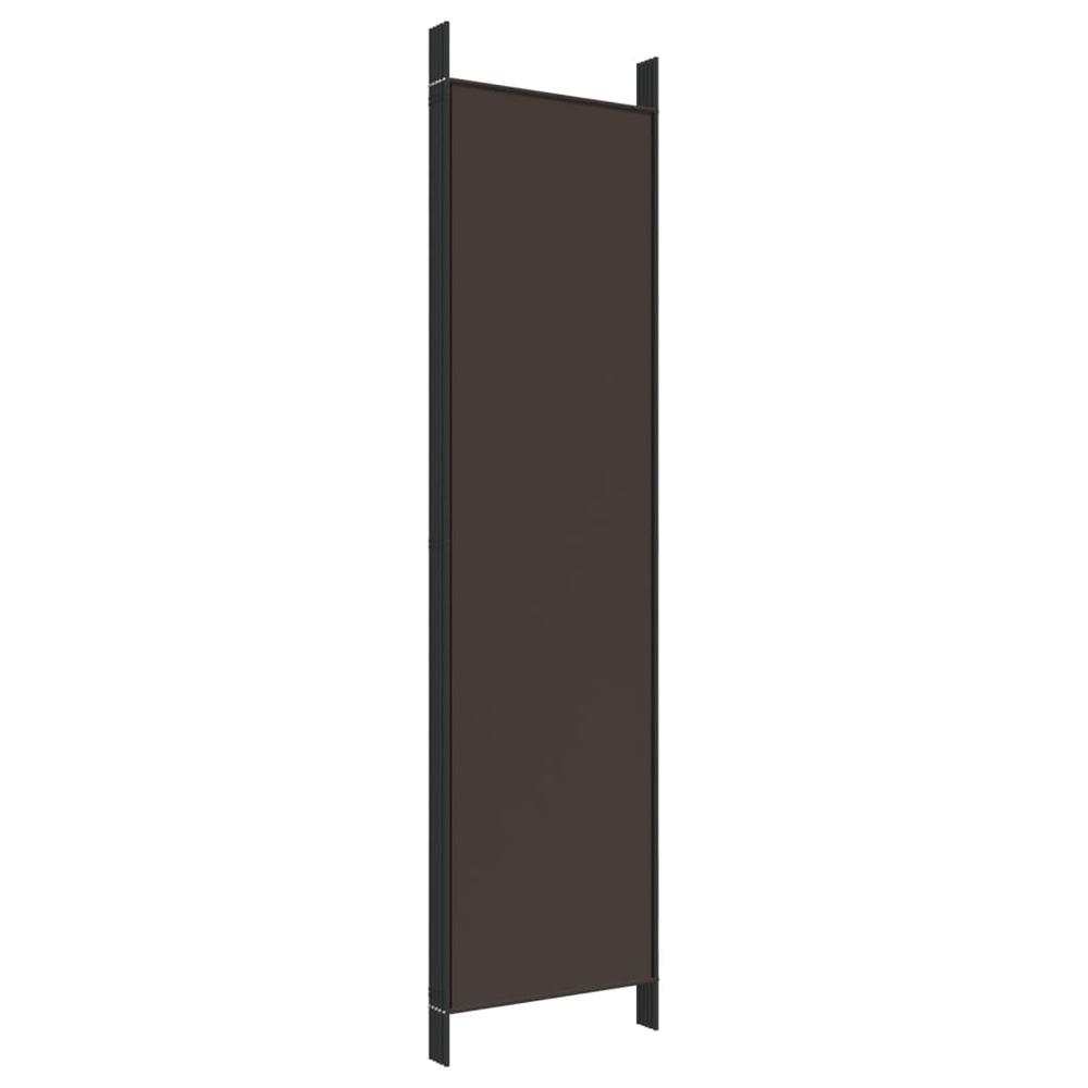 5-Panel Room Divider Brown 98.4"x78.7" Fabric. Picture 5