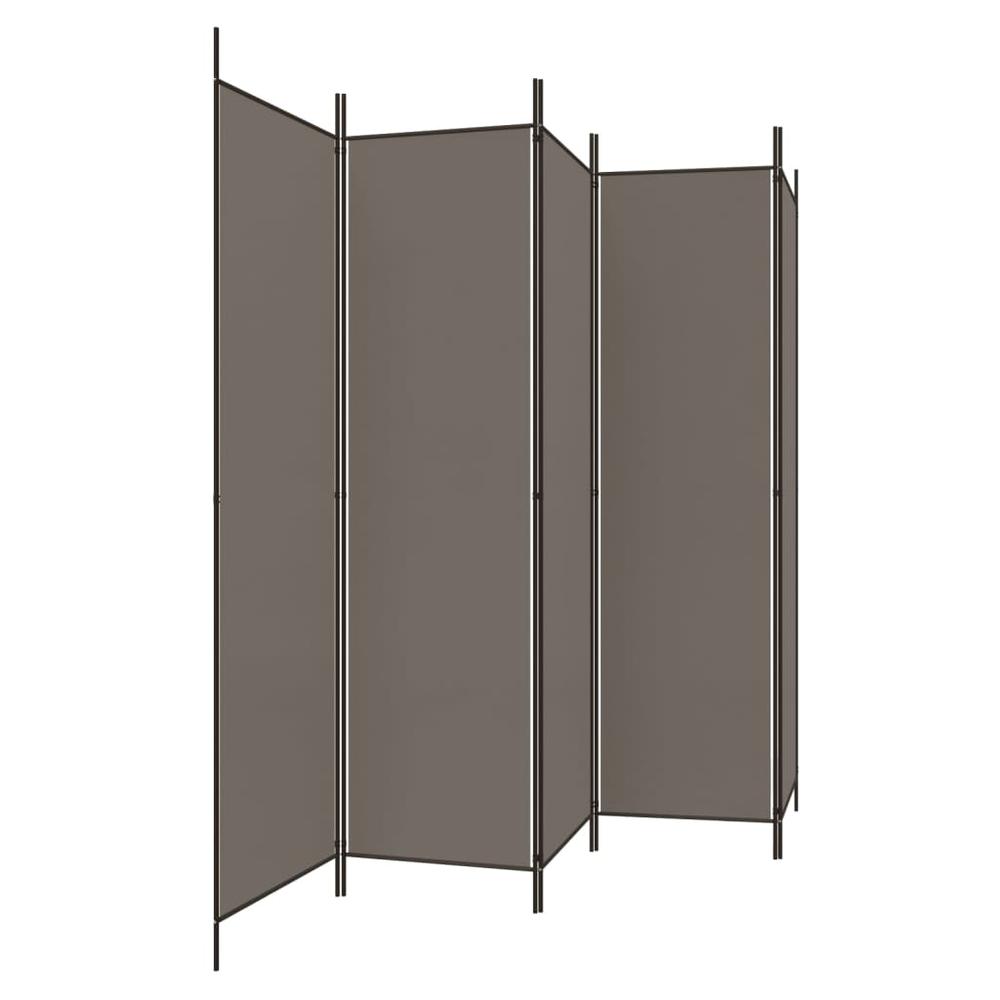 5-Panel Room Divider Anthracite 98.4"x78.7" Fabric. Picture 1