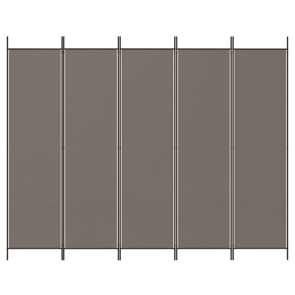 5-Panel Room Divider Anthracite 98.4"x78.7" Fabric. Picture 2