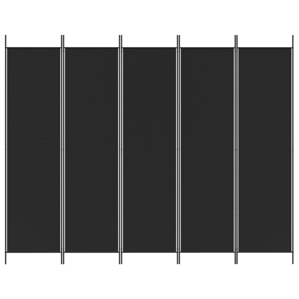 5-Panel Room Divider Black 98.4"x78.7" Fabric. Picture 2
