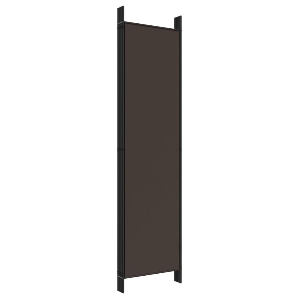 6-Panel Room Divider Brown 118.1"x78.7" Fabric. Picture 5