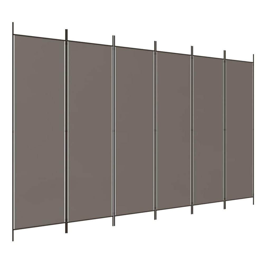 6-Panel Room Divider Anthracite 118.1"x78.7" Fabric. Picture 1