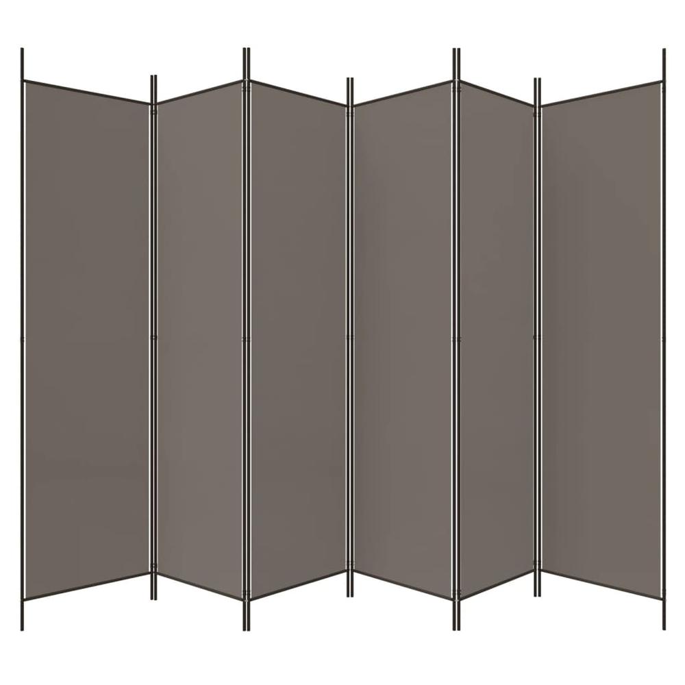 6-Panel Room Divider Anthracite 118.1"x78.7" Fabric. Picture 4