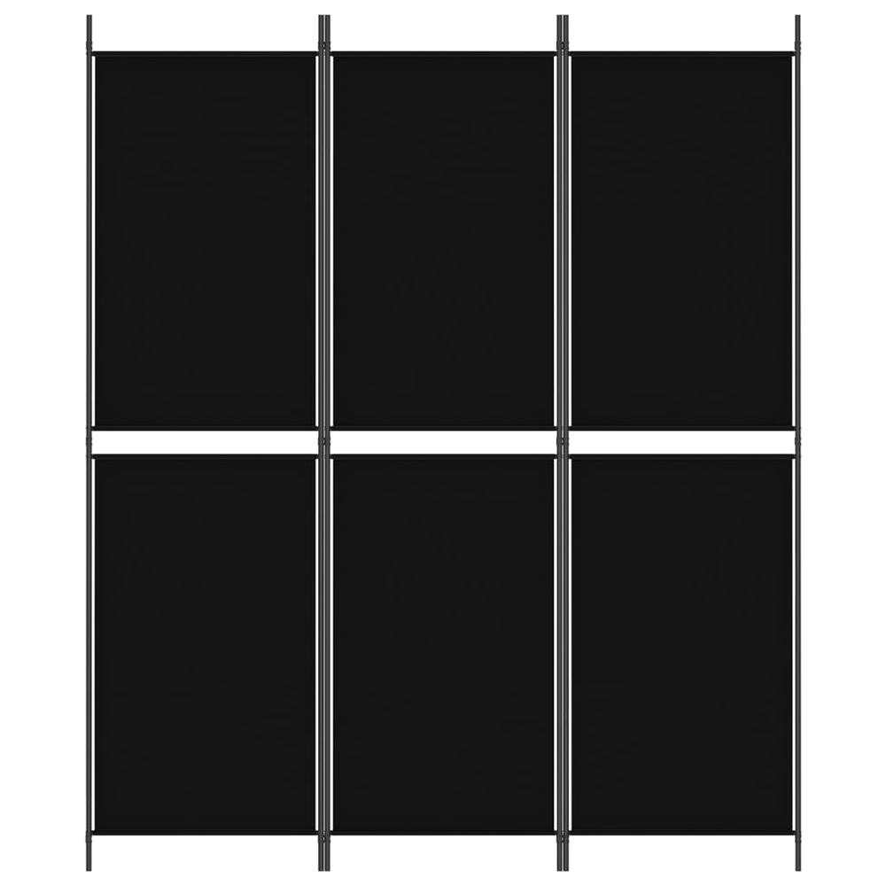 3-Panel Room Divider Black 59.1"x70.9" Fabric. Picture 2