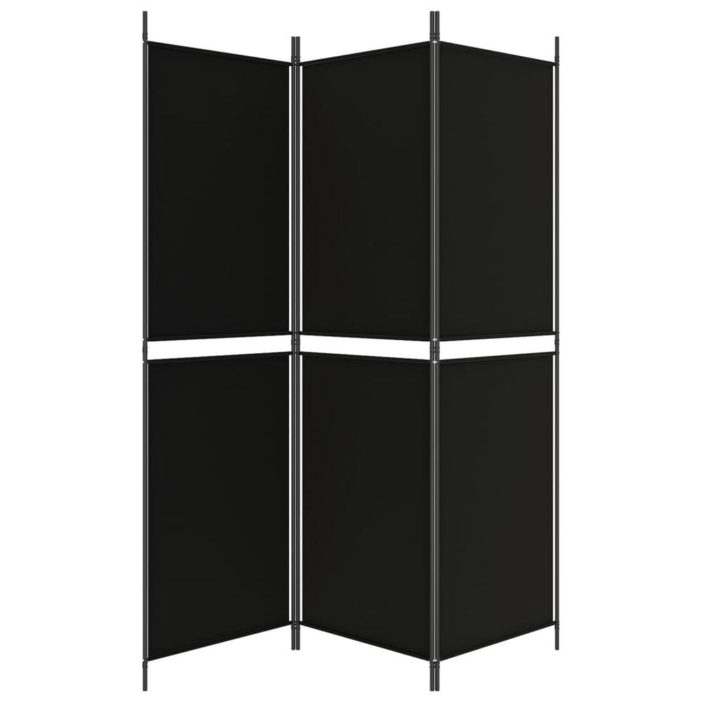 3-Panel Room Divider Black 59.1"x70.9" Fabric. Picture 3
