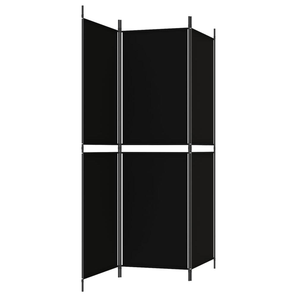 3-Panel Room Divider Black 59.1"x70.9" Fabric. Picture 4