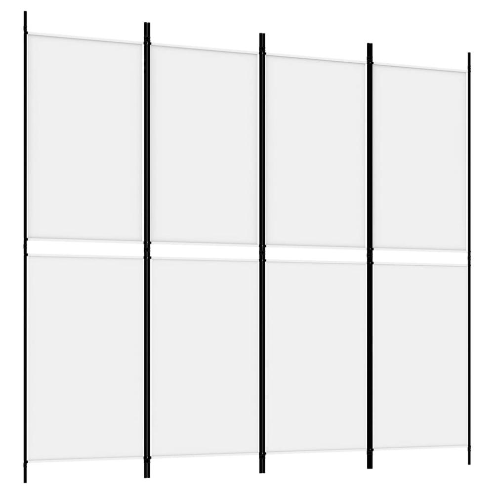 4-Panel Room Divider White 78.7"x70.9" Fabric. Picture 1