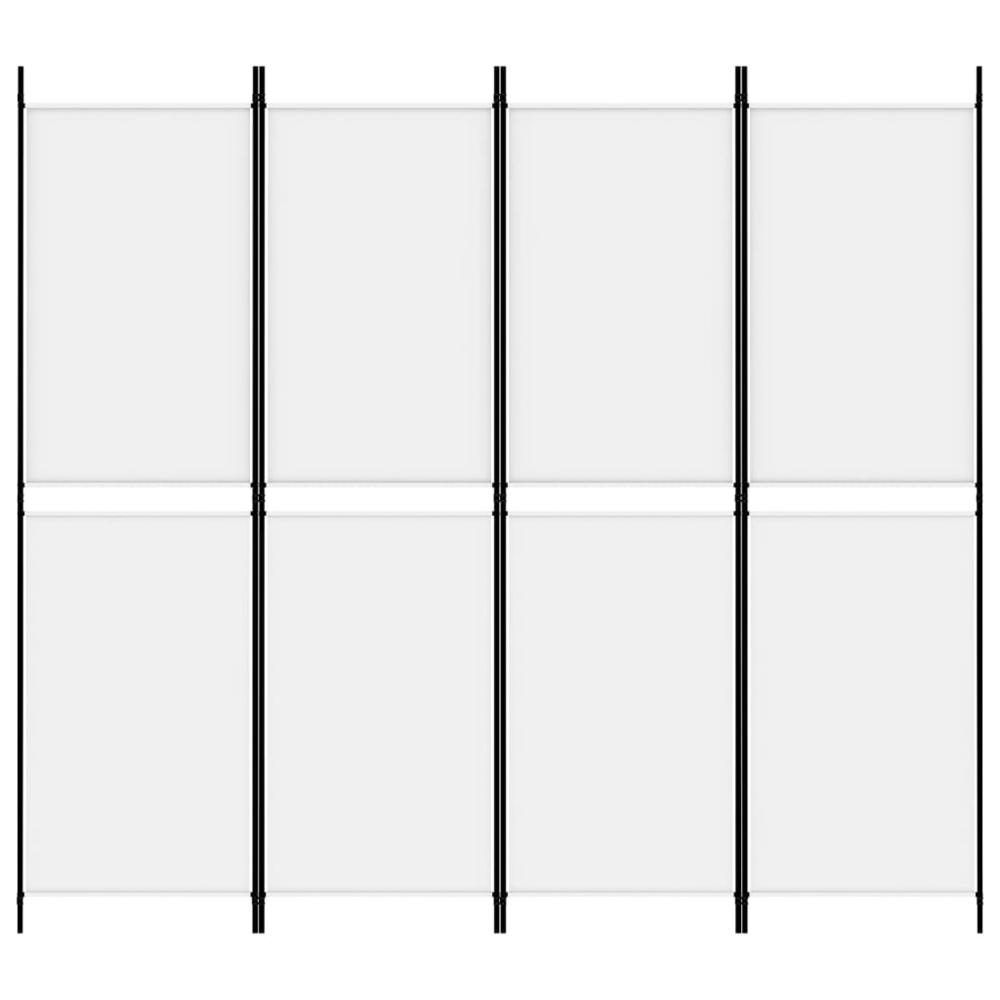 4-Panel Room Divider White 78.7"x70.9" Fabric. Picture 2