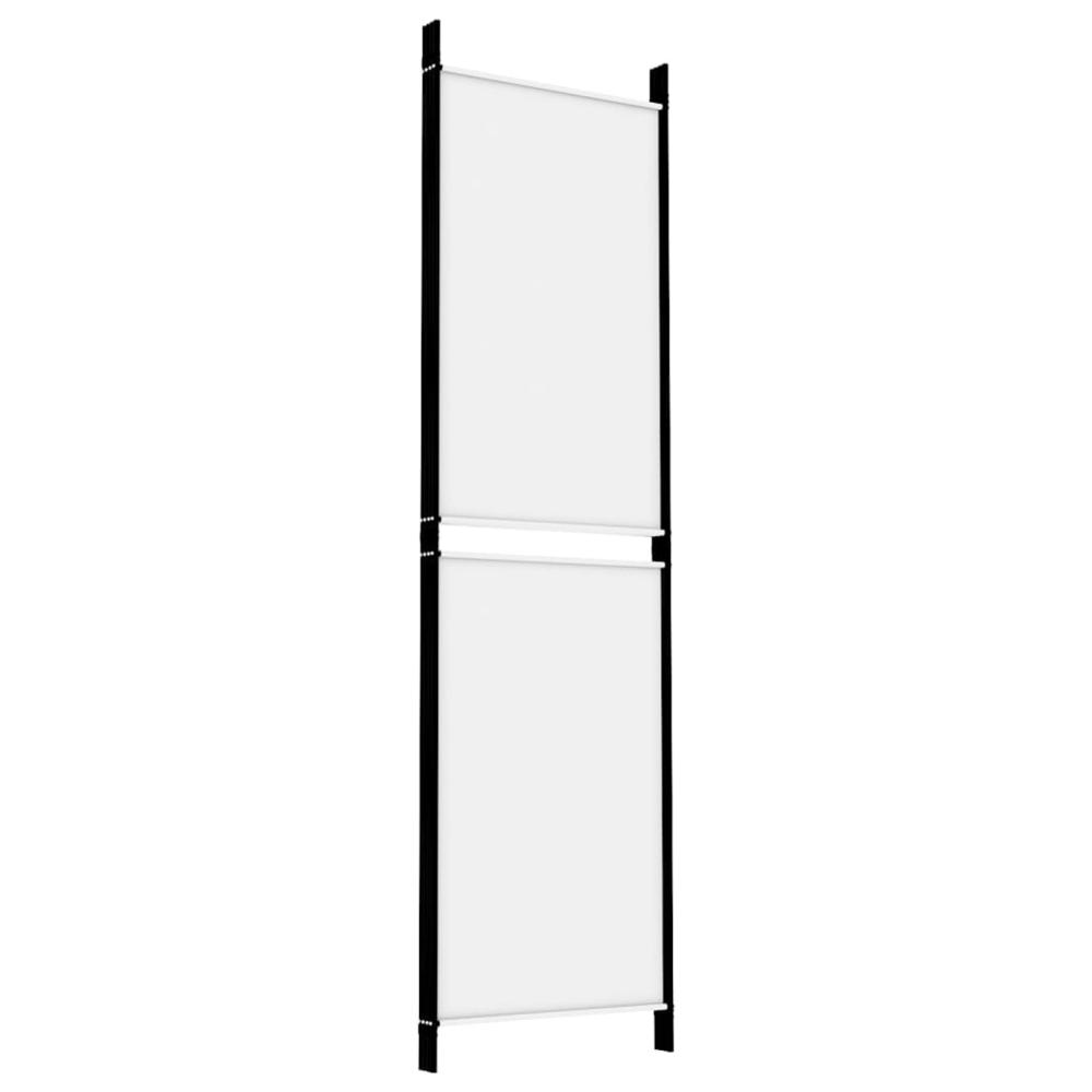 4-Panel Room Divider White 78.7"x70.9" Fabric. Picture 5