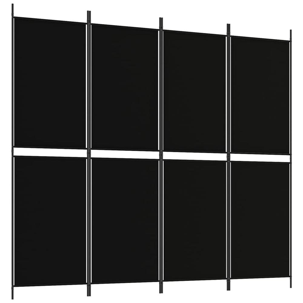 4-Panel Room Divider Black 78.7"x70.9" Fabric. Picture 1
