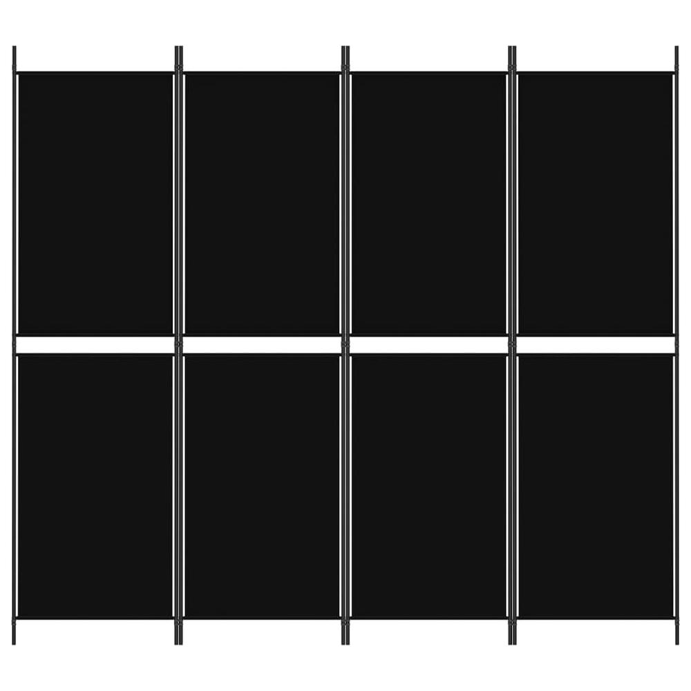 4-Panel Room Divider Black 78.7"x70.9" Fabric. Picture 2