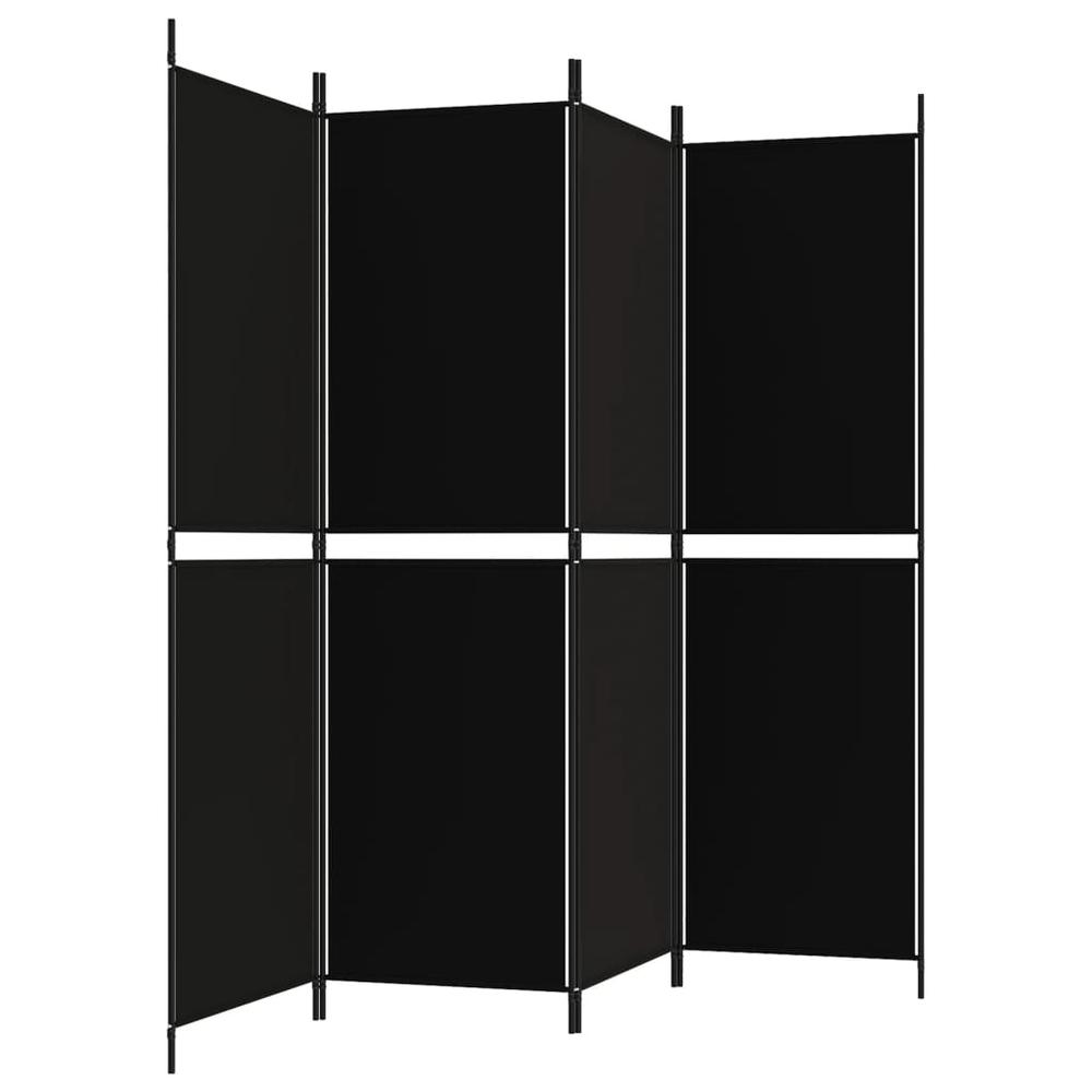 4-Panel Room Divider Black 78.7"x70.9" Fabric. Picture 3