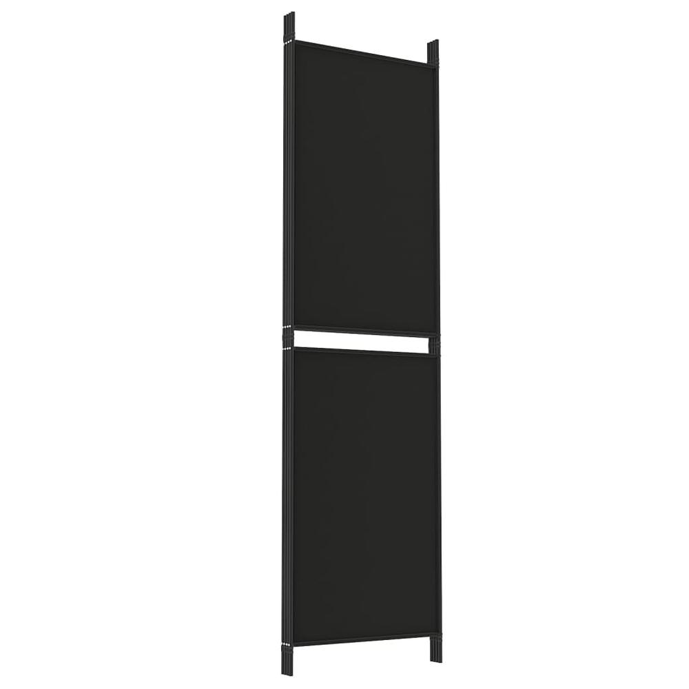 4-Panel Room Divider Black 78.7"x70.9" Fabric. Picture 5