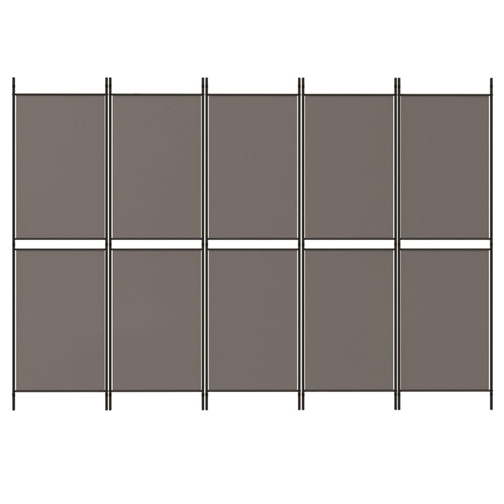 5-Panel Room Divider Anthracite 98.4"x70.9" Fabric. Picture 2