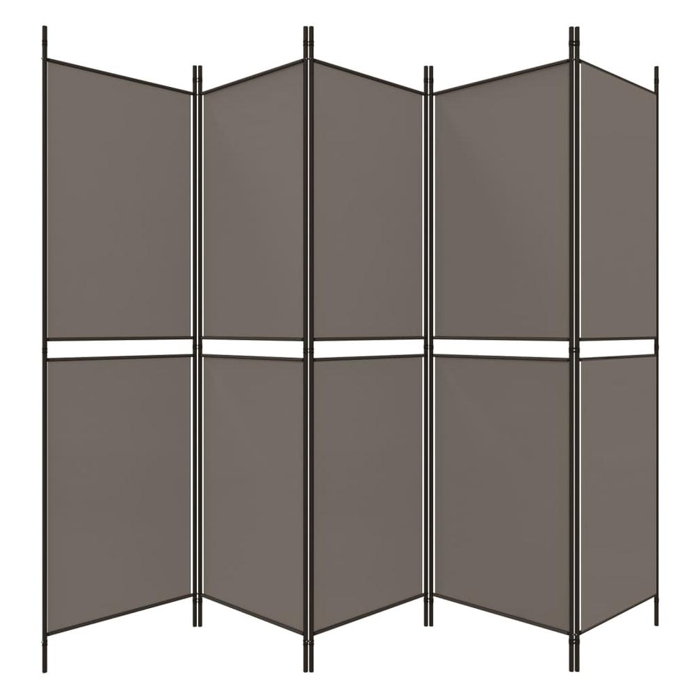 5-Panel Room Divider Anthracite 98.4"x70.9" Fabric. Picture 4