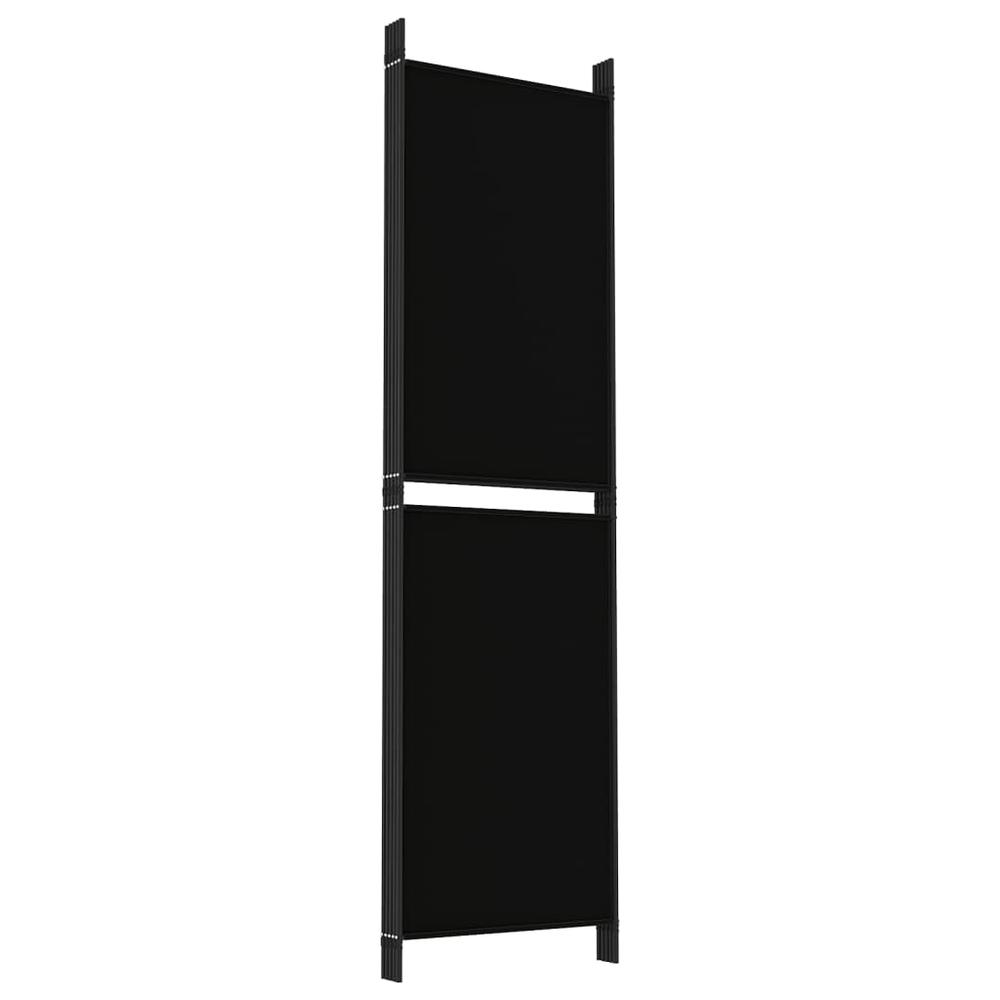 5-Panel Room Divider Black 98.4"x70.9" Fabric. Picture 5