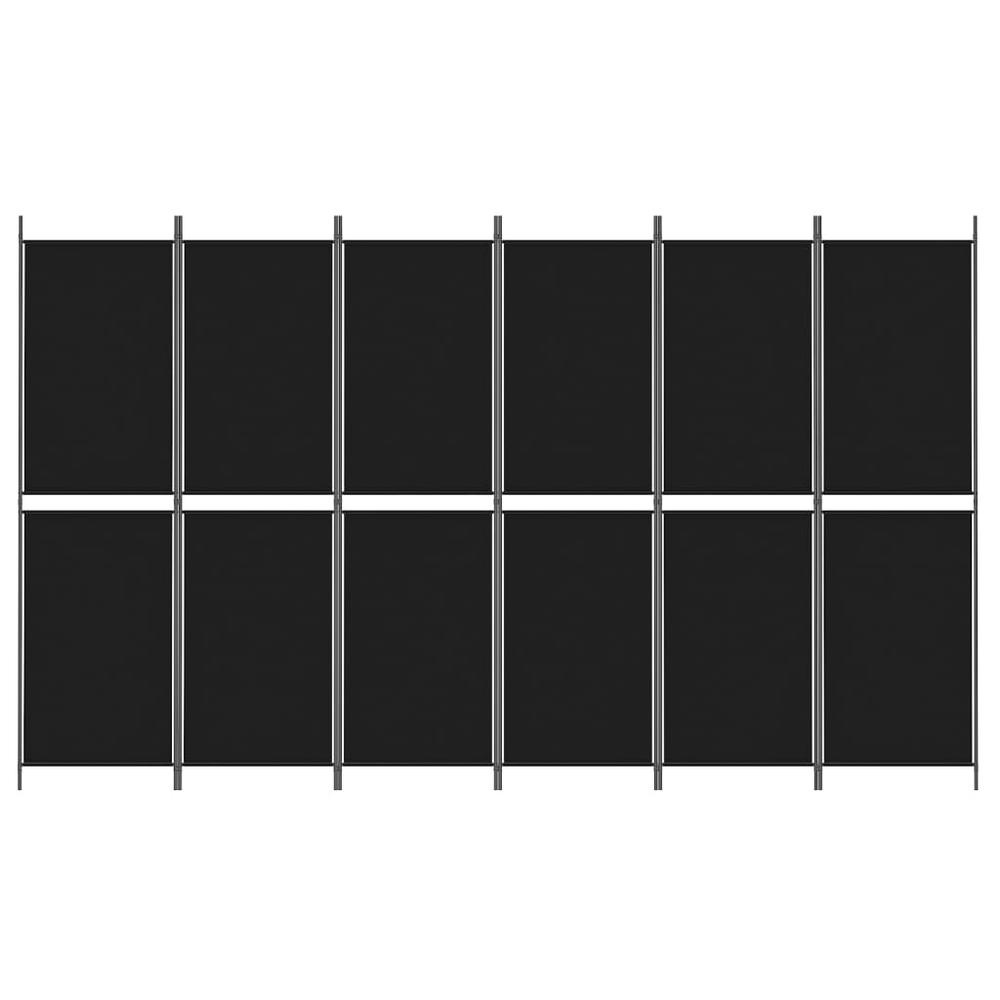 6-Panel Room Divider Black 118.1"x70.9" Fabric. Picture 2