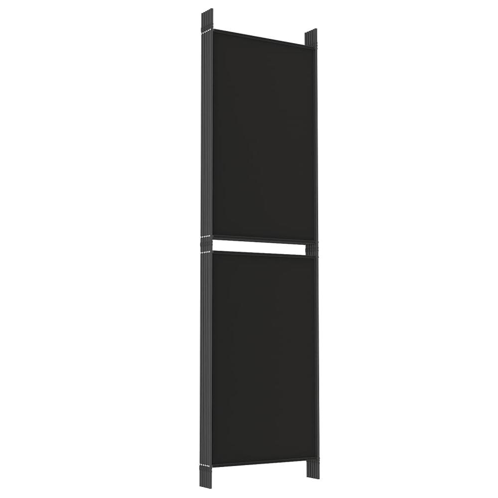 6-Panel Room Divider Black 118.1"x70.9" Fabric. Picture 5