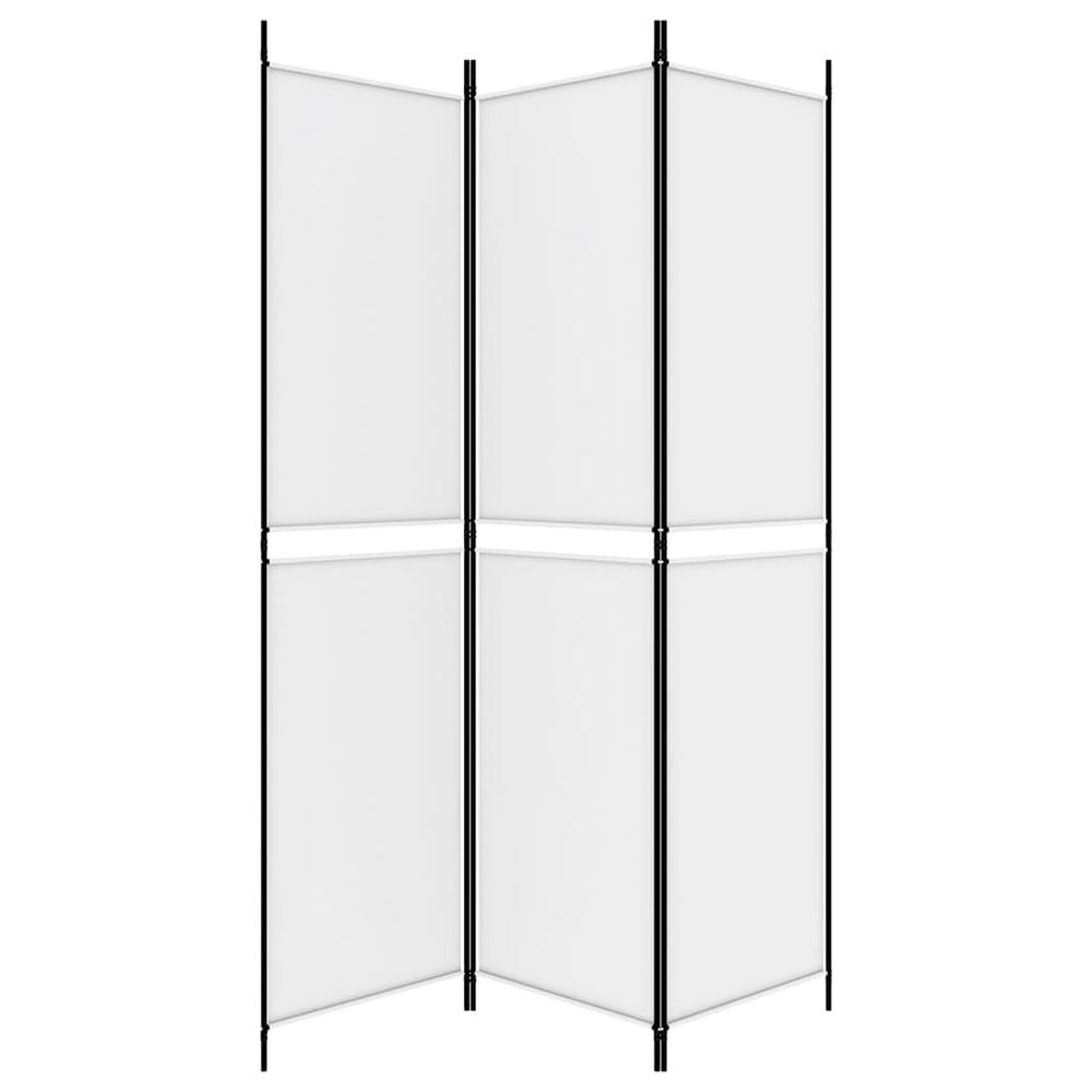 3-Panel Room Divider White 59.1"x78.7" Fabric. Picture 3