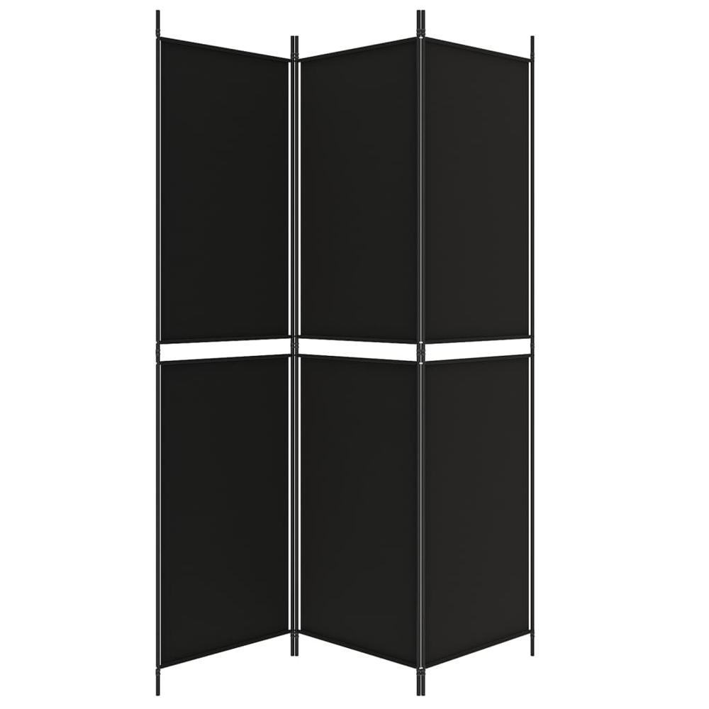 3-Panel Room Divider Black 59.1"x78.7" Fabric. Picture 3