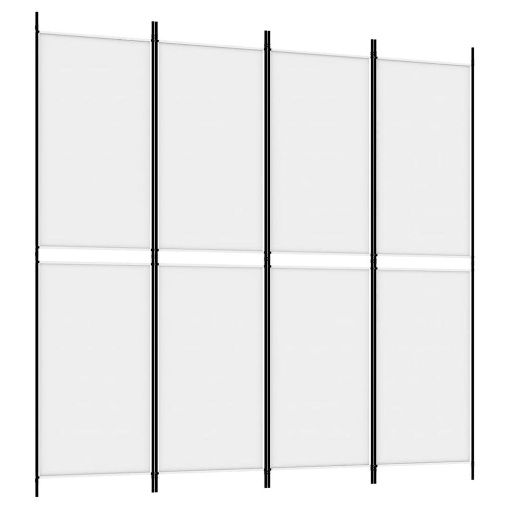 4-Panel Room Divider White 78.7"x78.7" Fabric. Picture 1