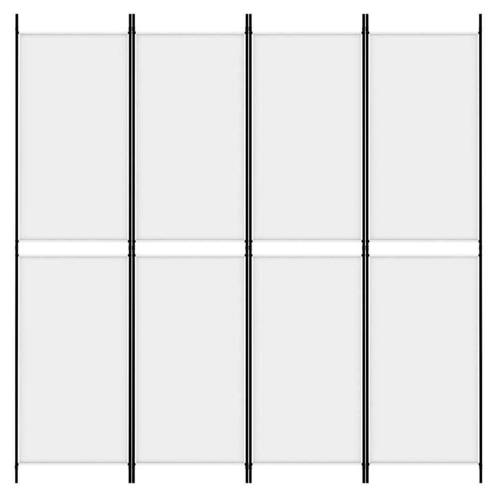 4-Panel Room Divider White 78.7"x78.7" Fabric. Picture 2