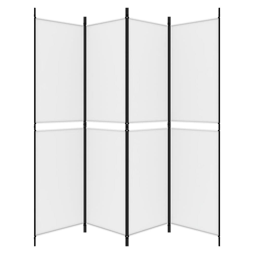 4-Panel Room Divider White 78.7"x78.7" Fabric. Picture 3