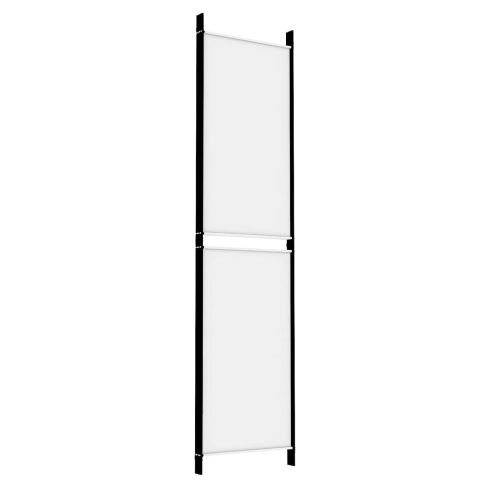 4-Panel Room Divider White 78.7"x78.7" Fabric. Picture 5