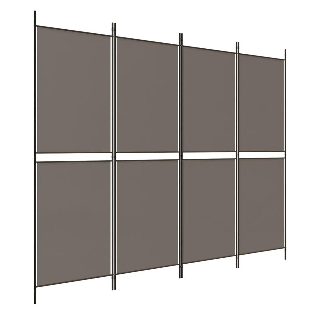 4-Panel Room Divider Anthracite 78.7"x78.7" Fabric. Picture 1