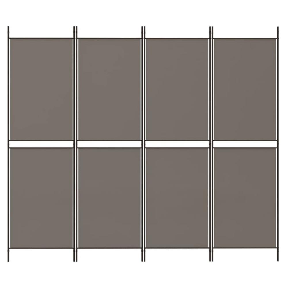 4-Panel Room Divider Anthracite 78.7"x78.7" Fabric. Picture 2