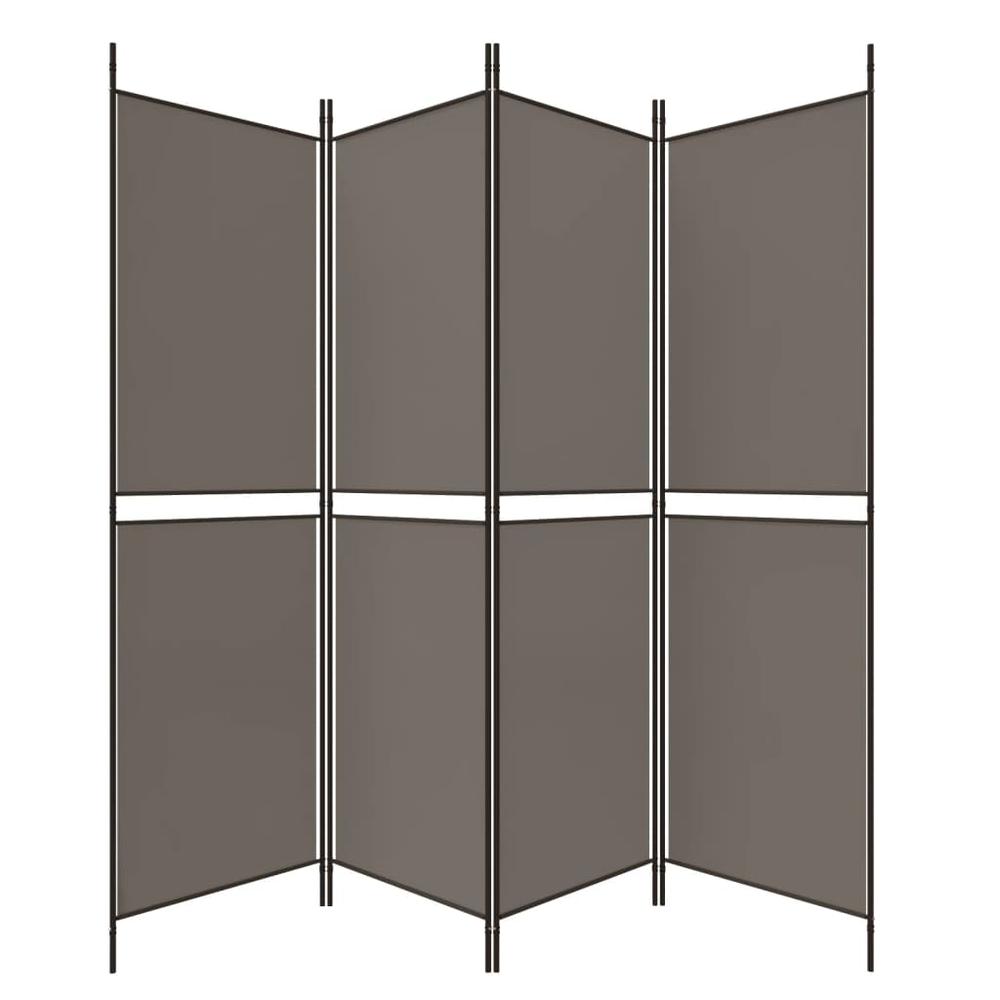 4-Panel Room Divider Anthracite 78.7"x78.7" Fabric. Picture 4