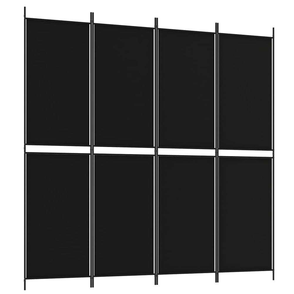 4-Panel Room Divider Black 78.7"x78.7" Fabric. Picture 1